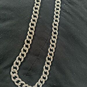 Brass & Cubic Zirconia Chain Necklace